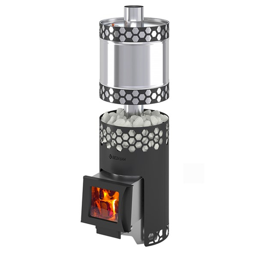 Печь для бани Везувий "Чёрная Пчёлка С" с баком INOX