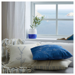Чехол на подушку IKEA AKERNEJLIKA (АКЕРНЕЙЛИКА), Синий с вышивкой, 50x50 см