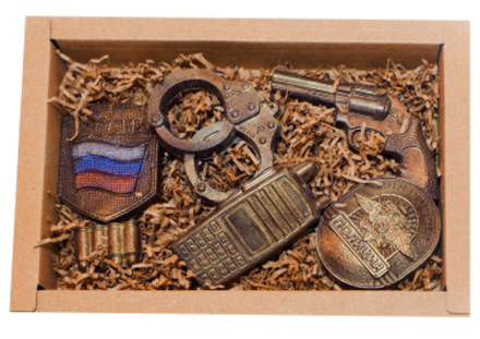 Шоколад ручной работы набор "Полицейский" 160гр