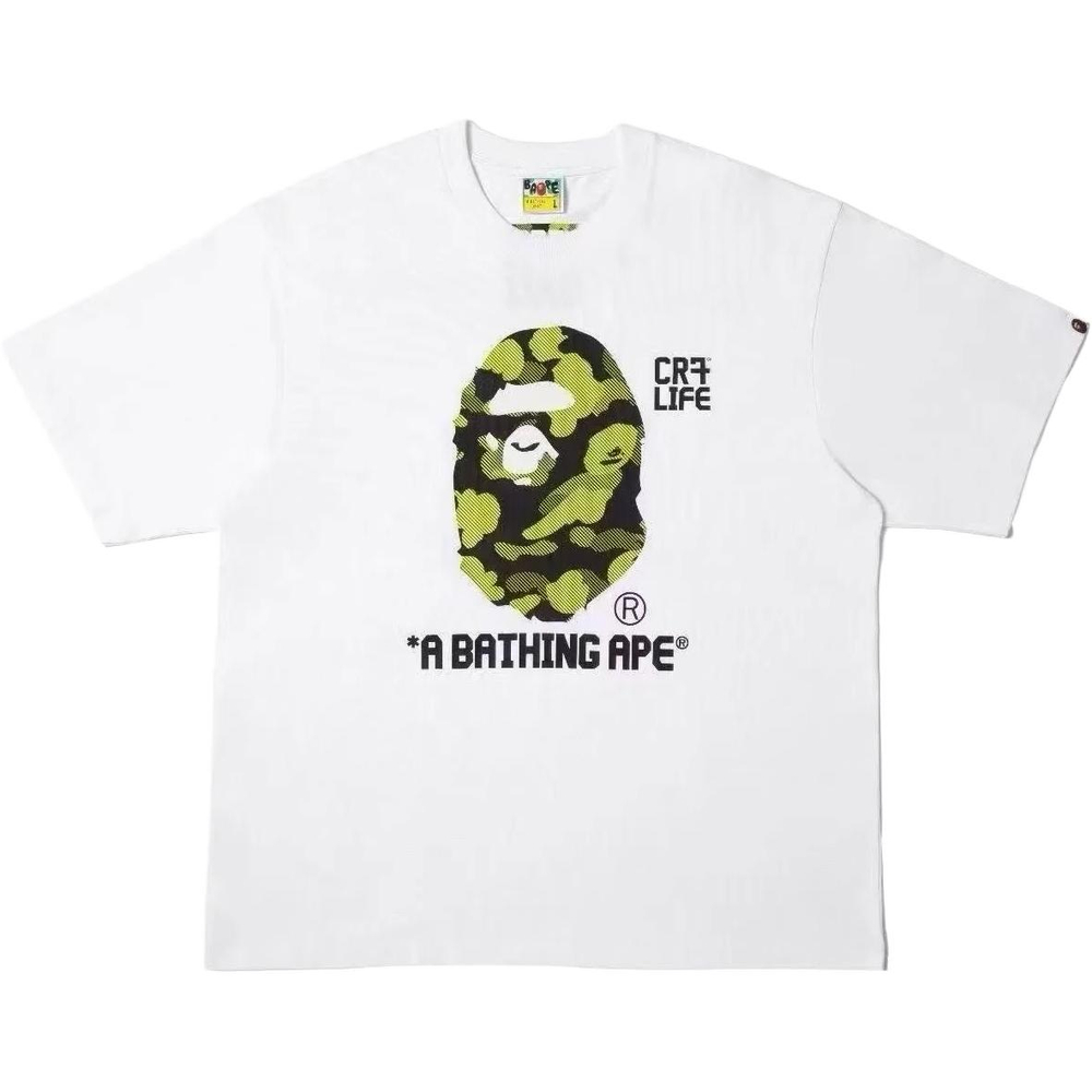 A Bathing Ape Bathing Ape X Cr7 Life Cr7 Life Collaboration Fw25 Футболка белый