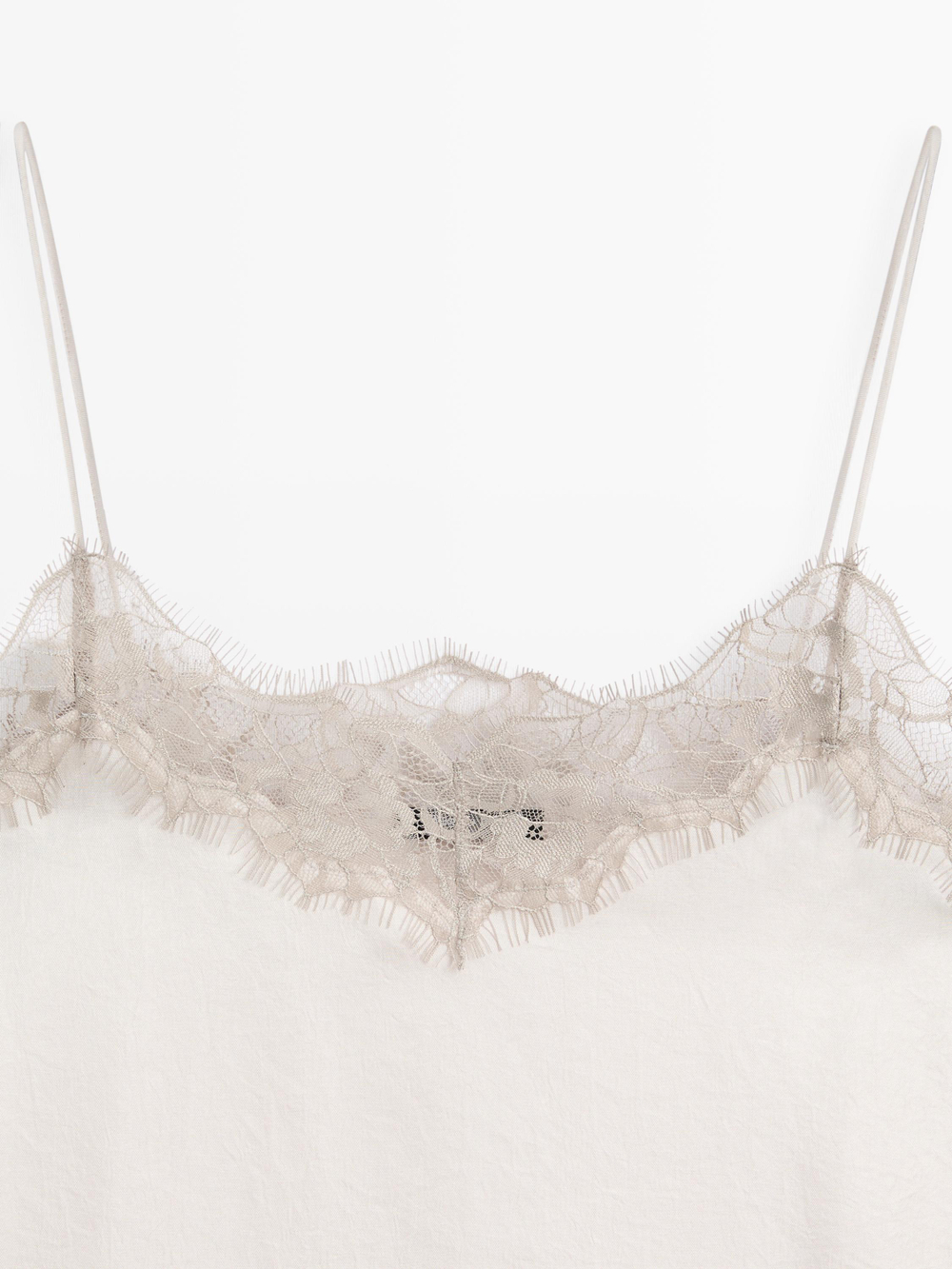 Massimo Dutti Топ из жатой ткани, бежевый