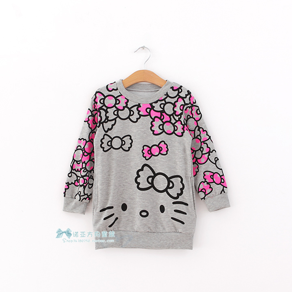 Толстовка детская с контрастным принтом Hello Kitty