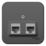 BLANCA О/У РОЗЕТКА двойная компьютерная RJ45, кат.5E, ИЗОЛ.ПЛ., АНТРАЦИТ