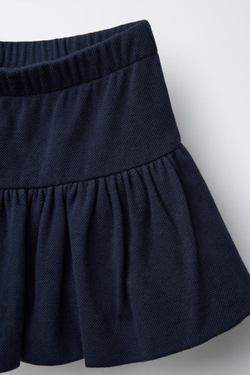 ZARA ТРИКОТАЖНАЯ ЮБКА ИЗ ТКАНИ ПИКЕ, МОРСКОЙ СИНИЙ