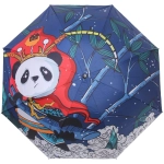 Зонт механический ветроустойчивый, матовая ручка «BESTzontik - Panda», цвет как на фото, длина 25см, d-110см