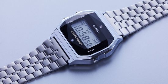 Электронные часы Casio A-159WAD-1D с бриллиантами