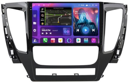 Магнитола для Mitsubishi Pajero Sport 3 2016-2020 АКПП (поддержка климата, БК) - FarCar BX1181M-360 на Android 13, QLED+2K, TS10, 6Гб+128Гб, CarPlay, 4G SIM-слот
