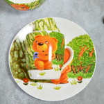 Набор керамической посуды 3 предмета: кружка 8*7см, тарелка плоская 18см, тарелка суповая 11*5,5см N