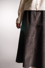 Юбка-трапеция из вельвета, графит