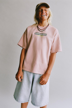 ZARA ФУТБОЛКА С ПРИНТОМ «СЕРФИНГ», РОЗОВЫЙ