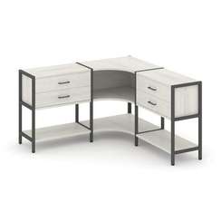 Shelf System Трехсекционный угловой стеллаж двухярусный с ящиками SN.STMU-231 Дуб Наварра/Металл Ант