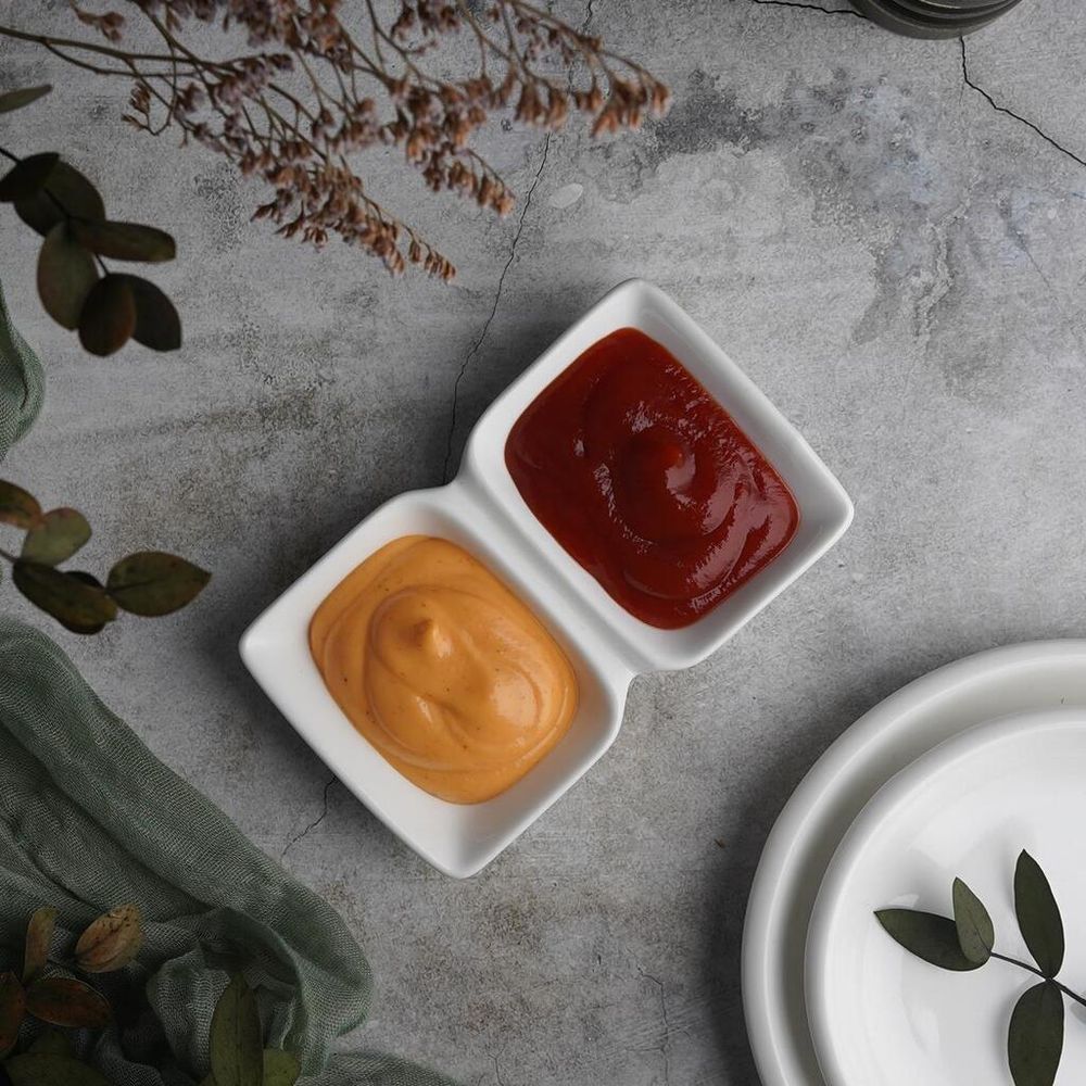 Соусник 50*50 мл двойной 12*7,3*2,3 см прямоуг. белый фарфор P.L. Proff Cuisine [8]