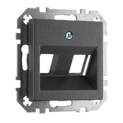 Накладка для телекоммуникационных гнёзд (AMP тип), 2 гнезда LIREGUS EPSILON AIKL-002-01.E/J антрацит