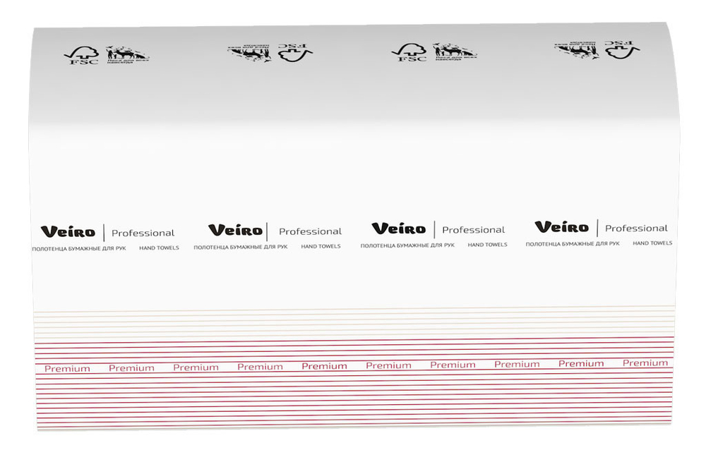 KW309 Veiro Professional Полотенца для рук в листах W-сложения, 2-сл, 320*216мм, 21 пачка*150 листов