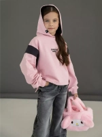 Худи для девочки с завязками розовое