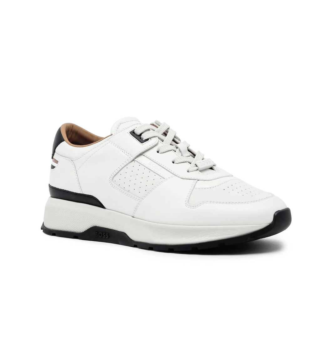 Кожаные кроссовки zac runn ltcol BOSS BLACK - белый(50495500)