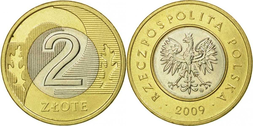 Польша 2 злотых, 1994-2024 XF