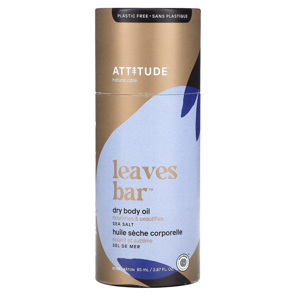 ATTITUDE, Leaves Bar, масло для сухого тела, морская соль, 85 мл (2,87 жидк. унц.)