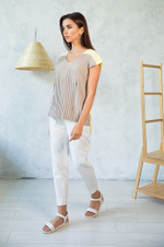 22176 Джемпер женский (бежевый / желтый)