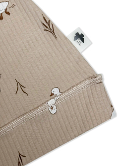 Шапочка Узелок Утята Рубчик Светлый кофе RinaAmari