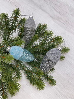 Набор шишек 10x4.5x4.5см 12шт ChristmasDeLuxe с заснеженным верхом