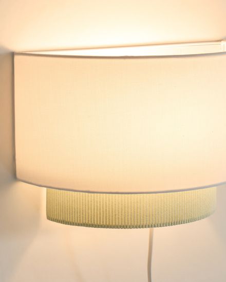 Настенный светильник Bianella из хлопка и бирюзового вельвета, Ø 40 см