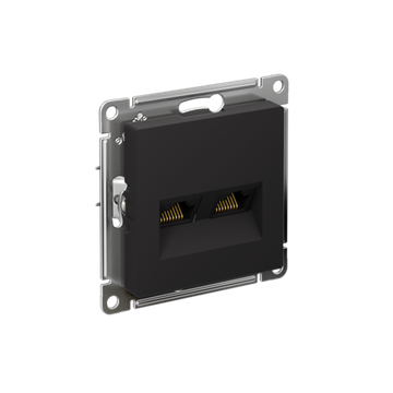 Розетка компьютерная 2-м AtlasDesign RJ45 кат.5E механизм карбон SE ATN001085