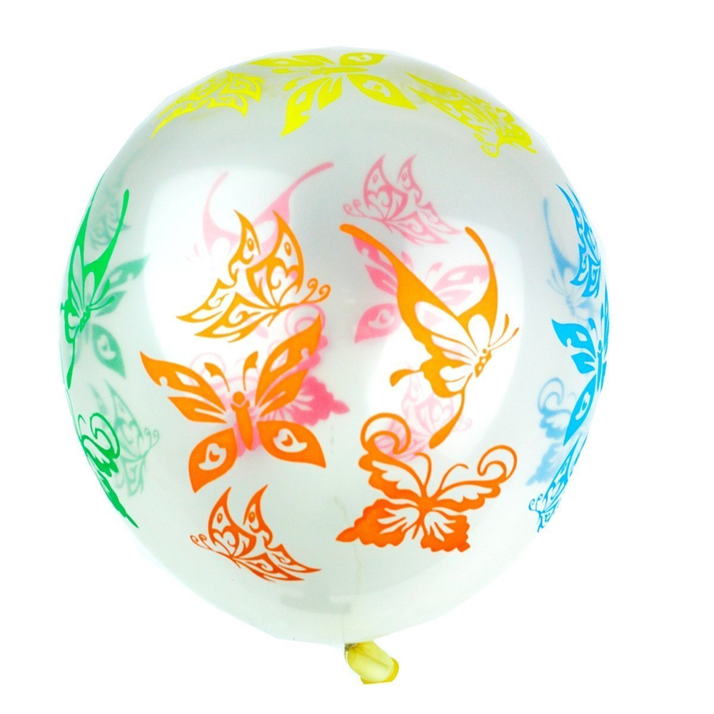 Шар воздушный прозрачный Alingar, №12, "Цветы", с цветным рисунком, 100шт/уп, пакет с европодвесом