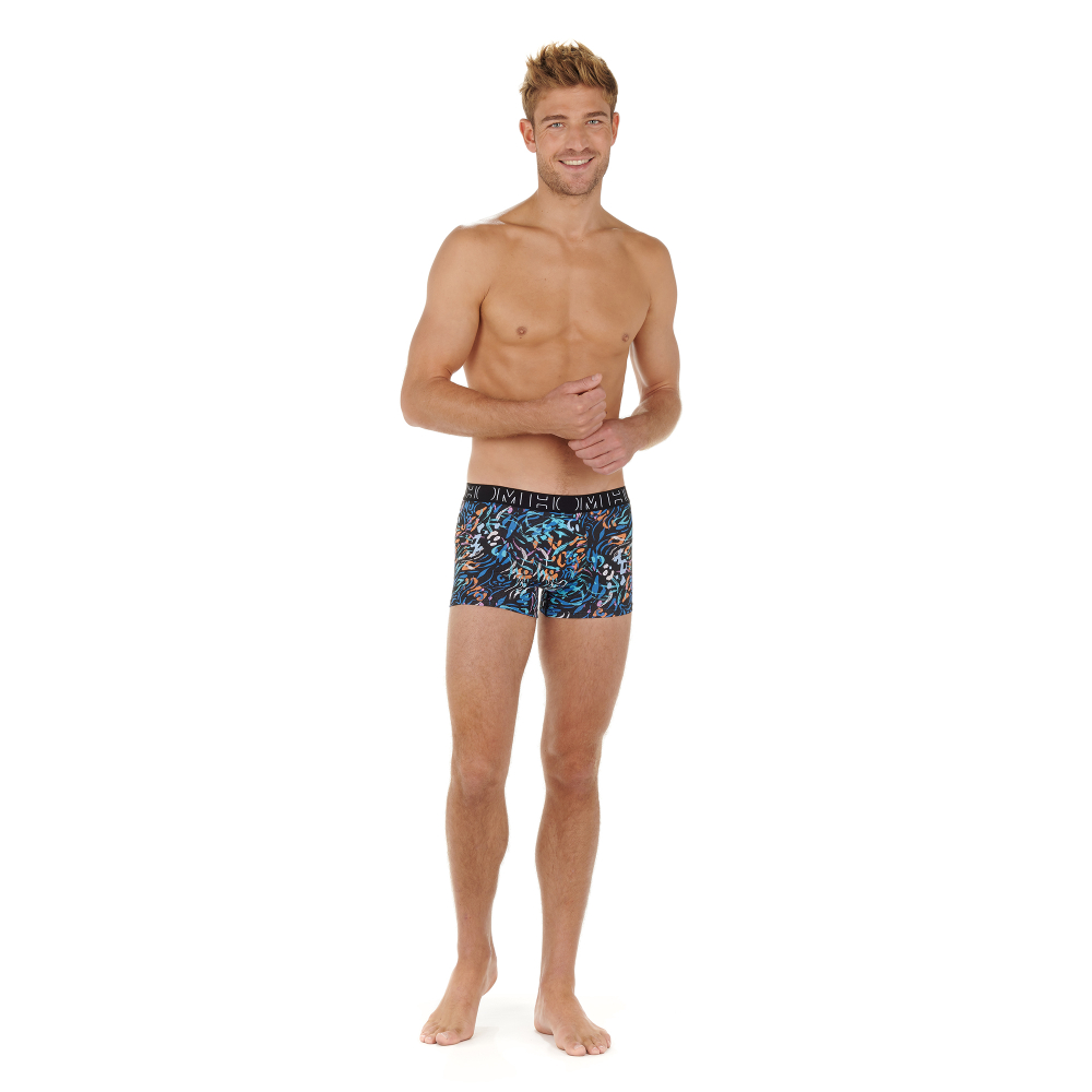 Мужские трусы боксеры набор из 2-х штук (черные, черные с принтом) HOM JOAN #2 Boxer Briefs HO1 2p 402662_40D042