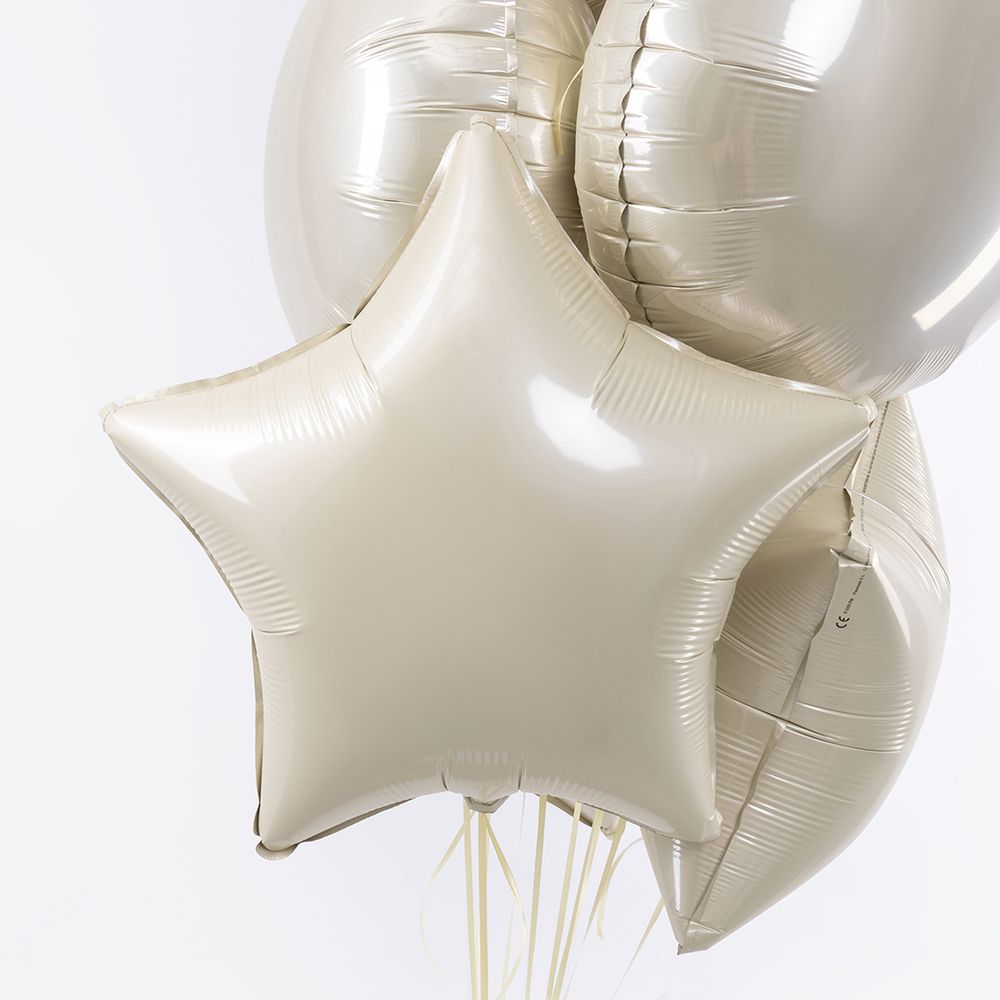 F Шар Звезда 18''/46 см, Кремовый Сатин (БГ-15)  Изображение2