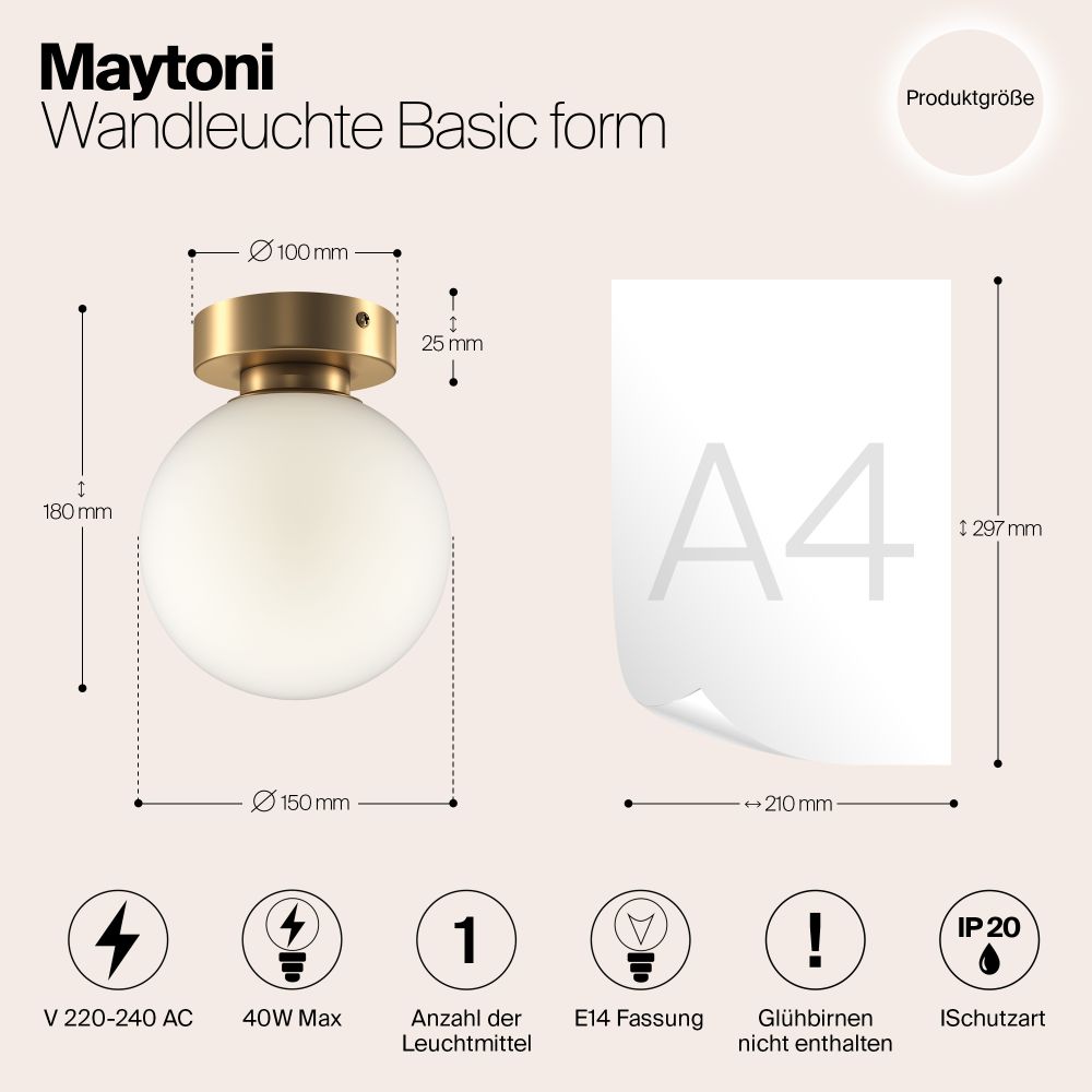 Настенный светильник (бра) Maytoni MOD321WL-01G1