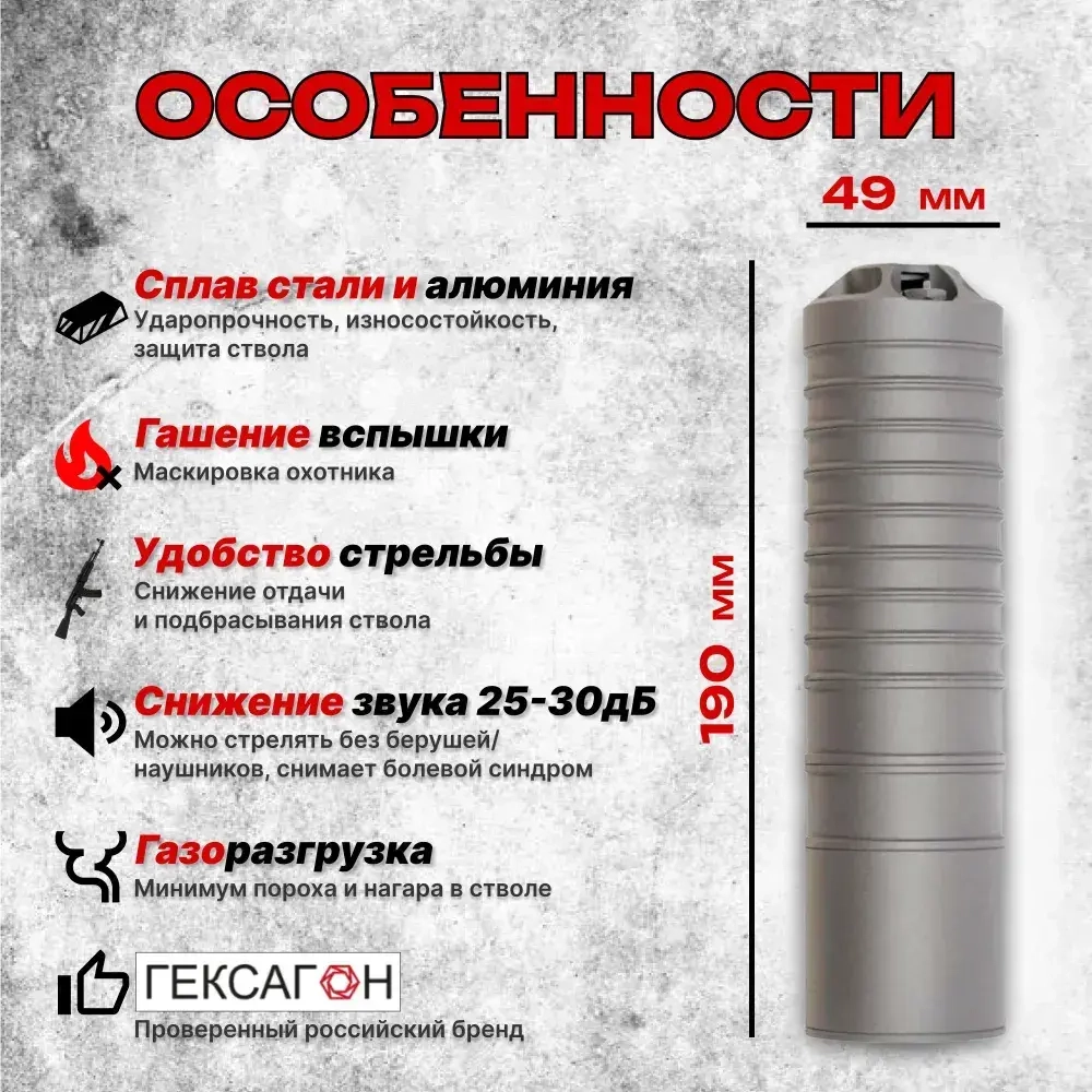 11 камерный ДТКП на Байкал Лось 145 .223Rem, Гексагон