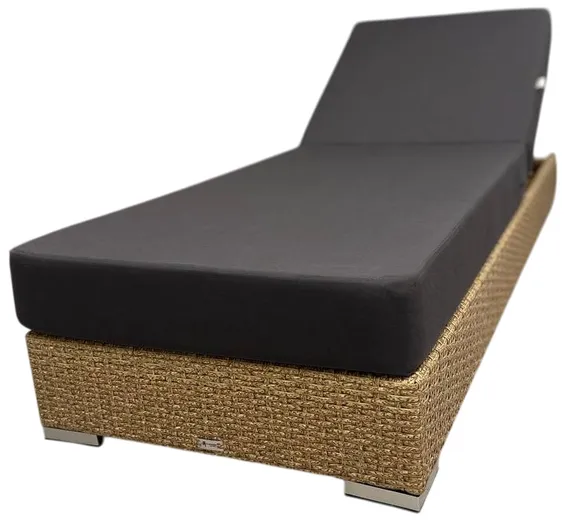Шезлонг с матрасом Mantera, бежевый, серый