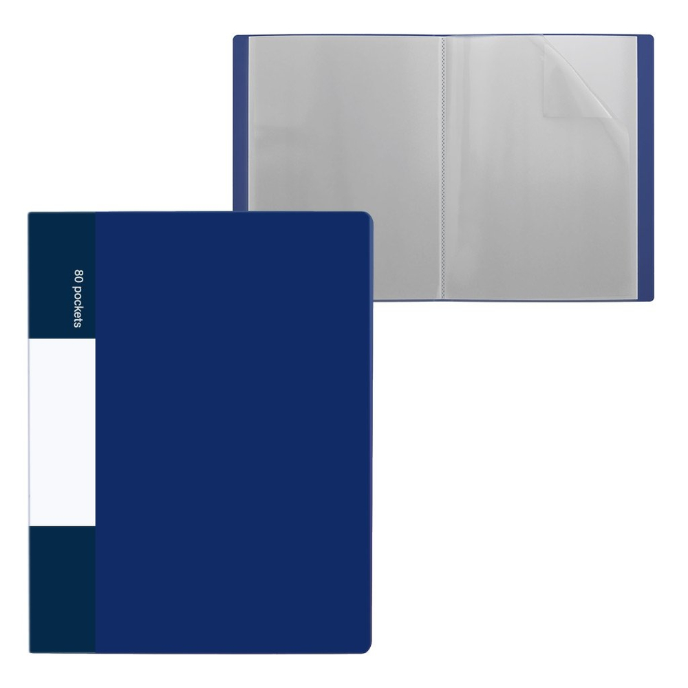 Папка с 80 вкладышами, А4, 50мм, 650 мкм, Alingar, пластик, матовые цвета ассорти