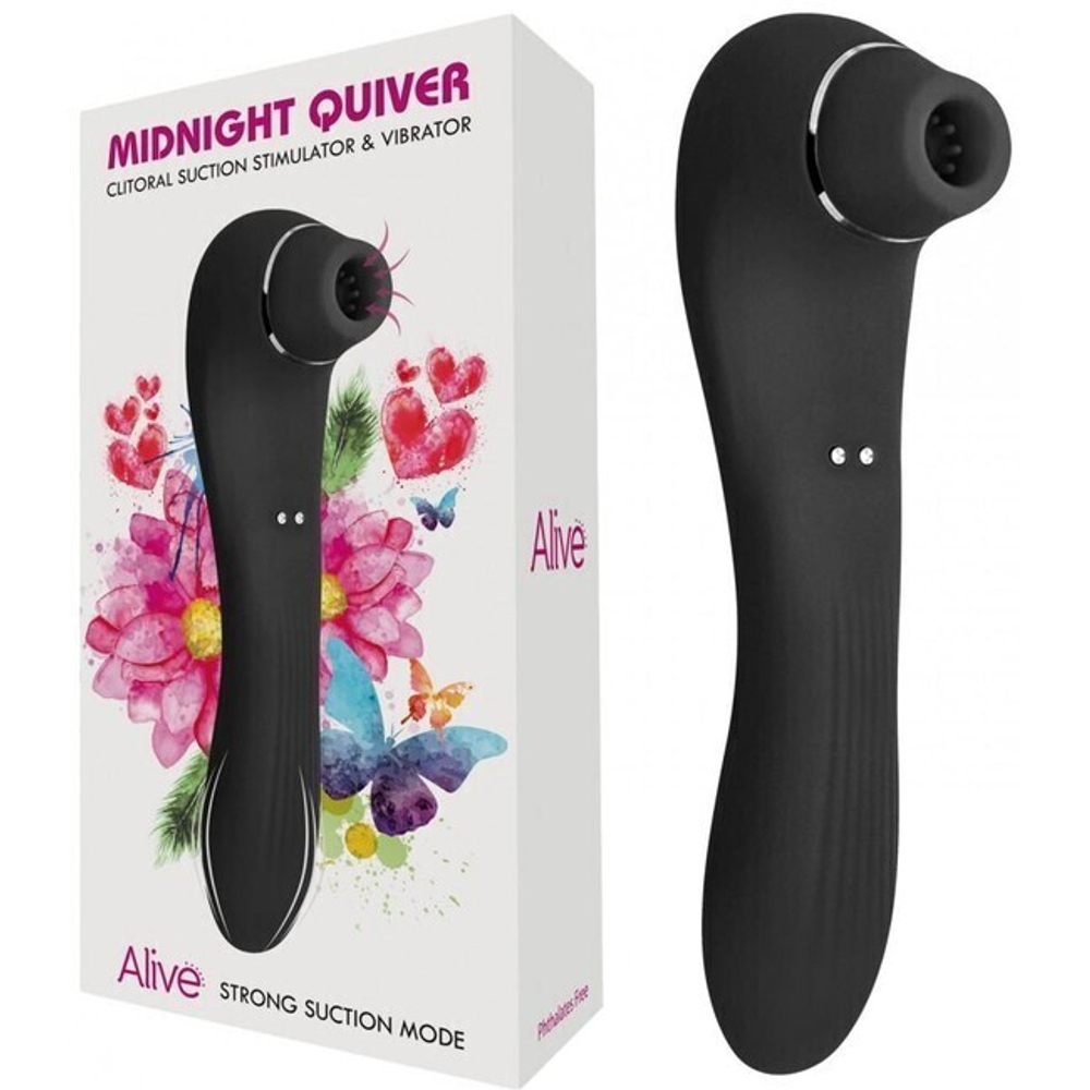 Вакуумный вибростимулятор клитора Midnight Quiver черный (Цвет: черный)