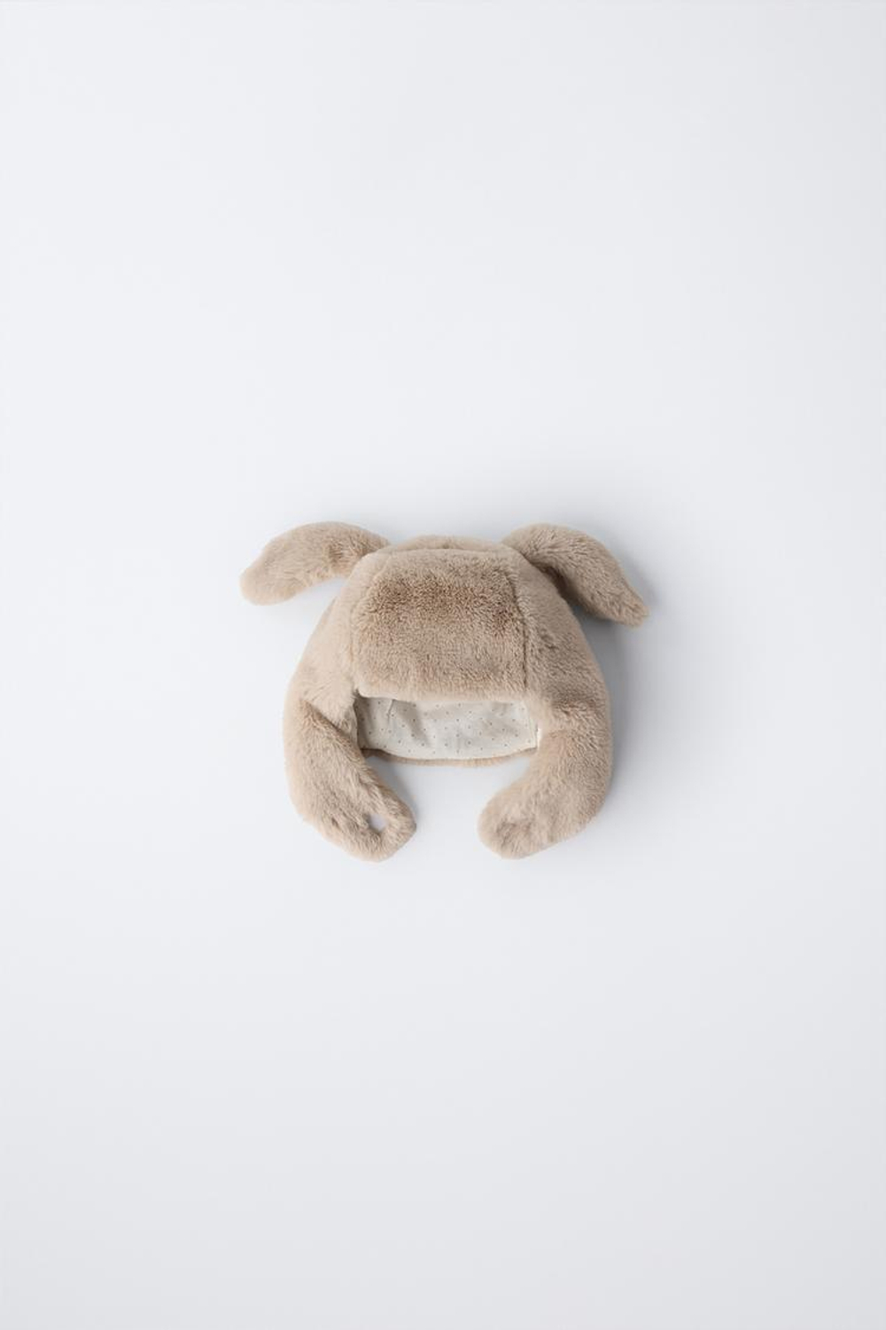 ZARA ШАПКА-ЗАЙЧИК ИЗ ИСКУССТВЕННОГО МЕХА, ПЕСОЧНЫЙ