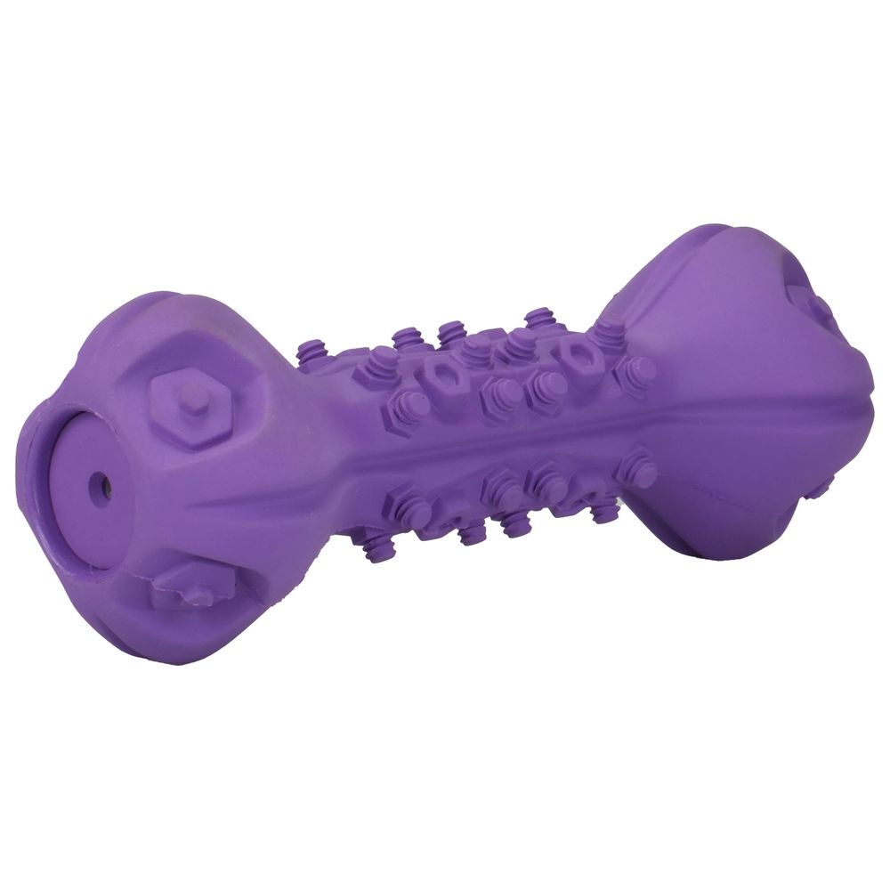Игрушка Mr.Kranch для собак Гантель дентальная с пищалкой, 22 см фиолетовая с ароматом сливок