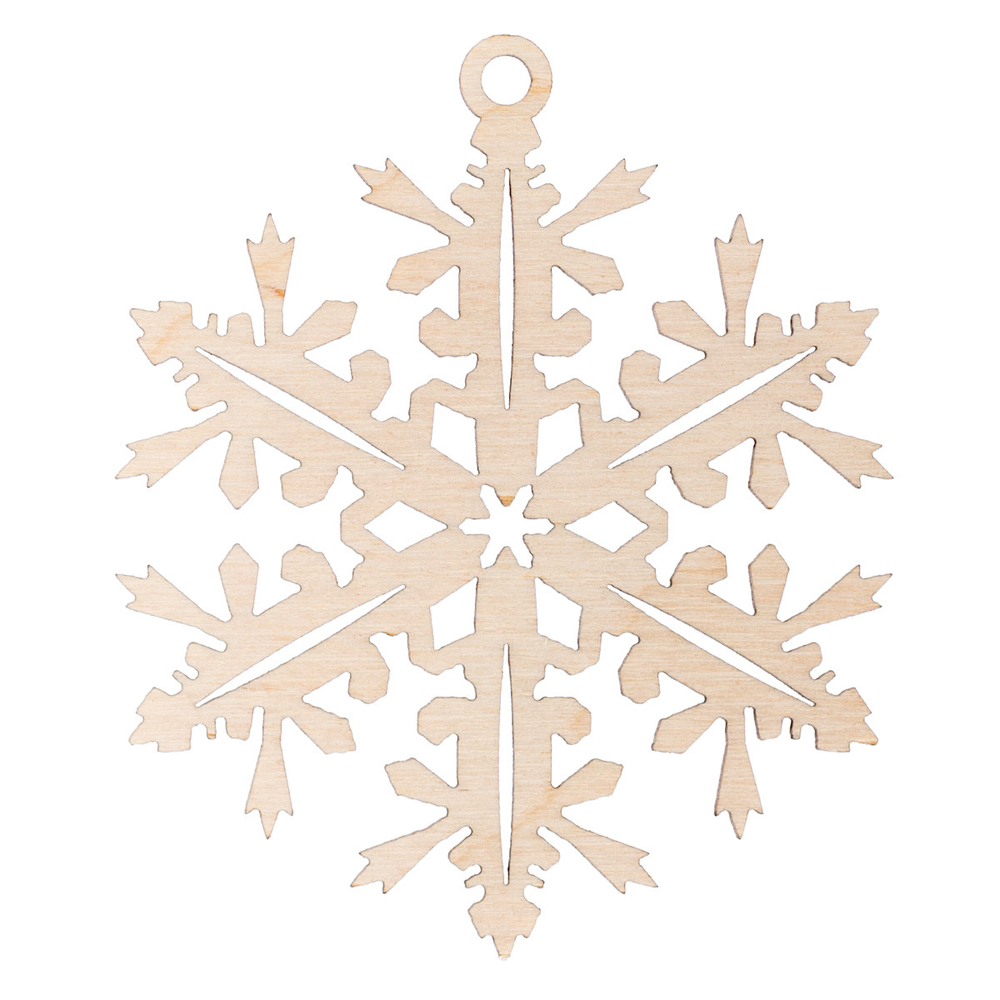 Заготовка деревянная Подвеска 7см "Снежинка"