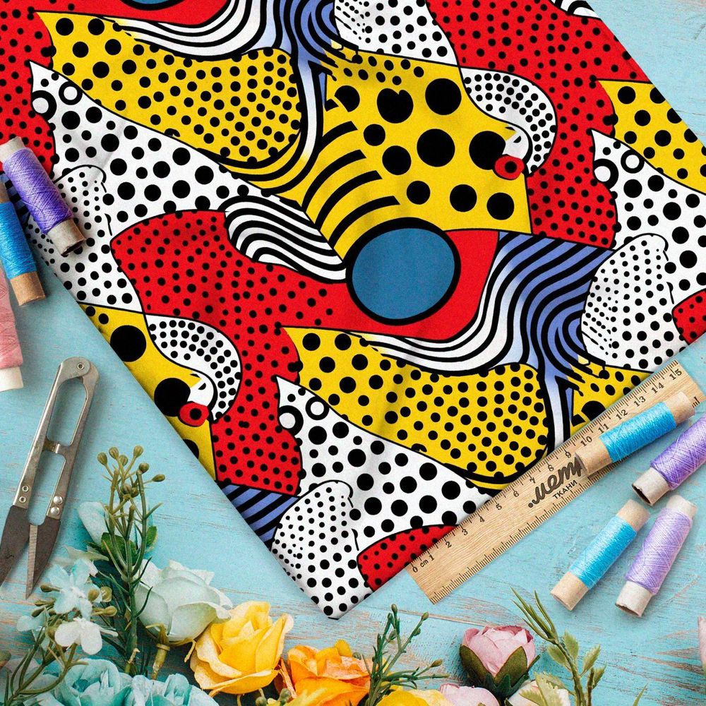 Ткань премиум таффета абстрактное путешествие сознания