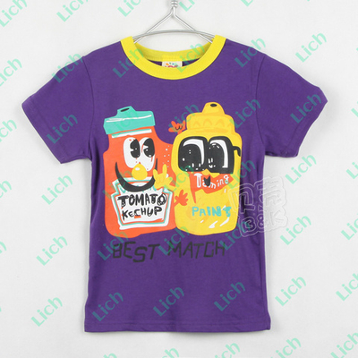 Футболка с рисованным принтом и контрастной отделкой