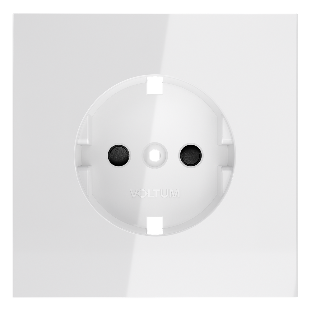 Накладка для розетки с заземлением и защитными шторками, S70 (белый глянцевый)