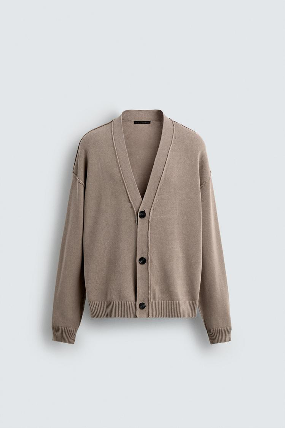 ZARA КАРДИГАН СВОБОДНОГО КРОЯ, ПЕСОЧНЫЙ