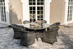 "Эспрессо–150 R" обеденная группа плетеная, цвет графит