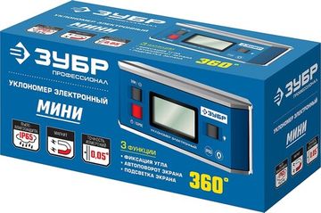 ЗУБР МИНИ, 0 - 90°, ±0.05°, электронный уровень-уклономер, Профессионал (34745)