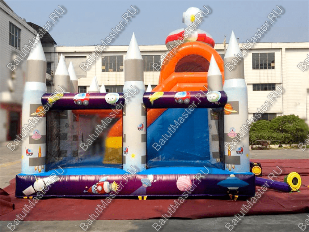 Коммерческий надувной батут "Покоряем космос" 10*6*4 м