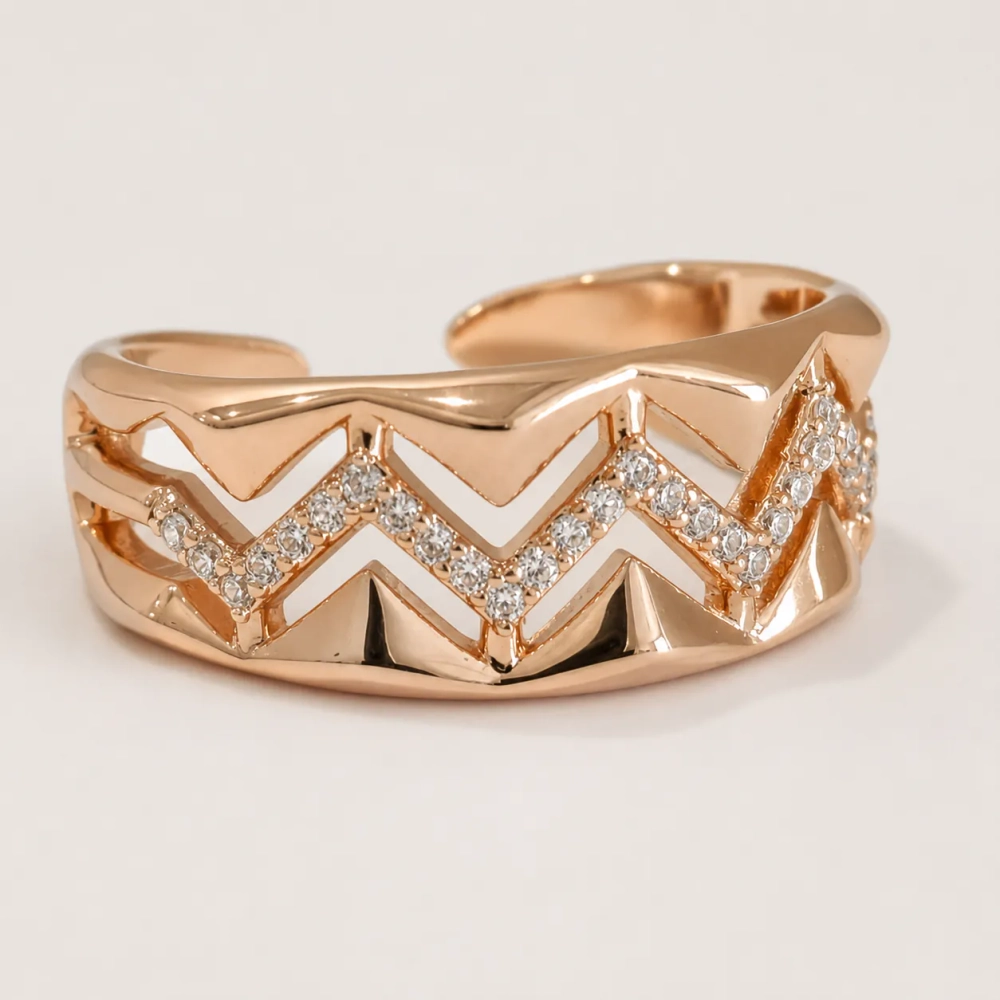 Кольцо Xuping «Зигзаг» Gold