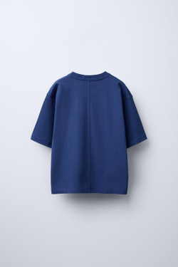 ZARA ФУТБОЛКА С НАДПИСЬЮ, СИНИЙ