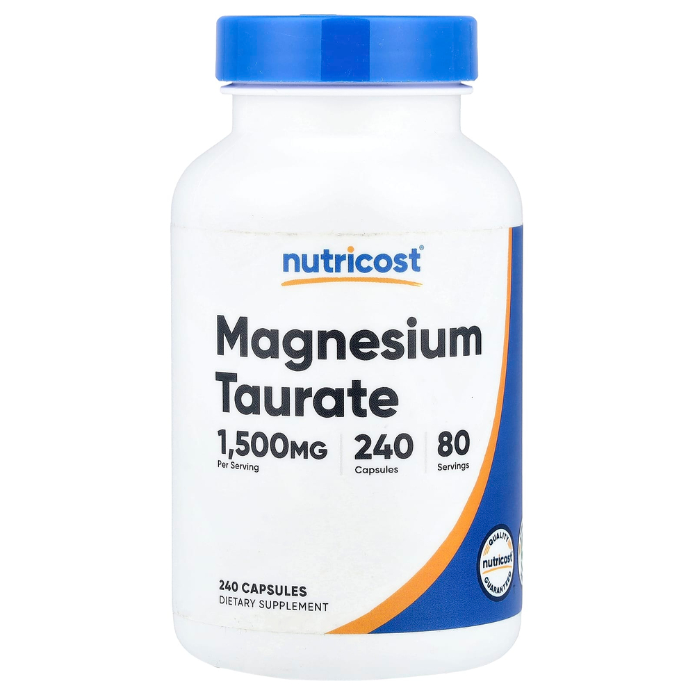 Nutricost, таурат магния, 240 капсул (500 мг в 1 капсуле)