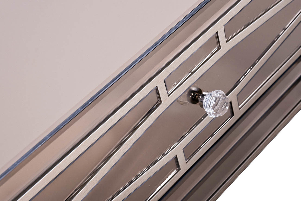 Консоль с ящиками в прихожую 80x42x120см Garda Decor зеркальный фасад