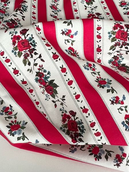 АЛЫЕ РОЗЫ, ПОЛОСЫ - 100% хлопок 2